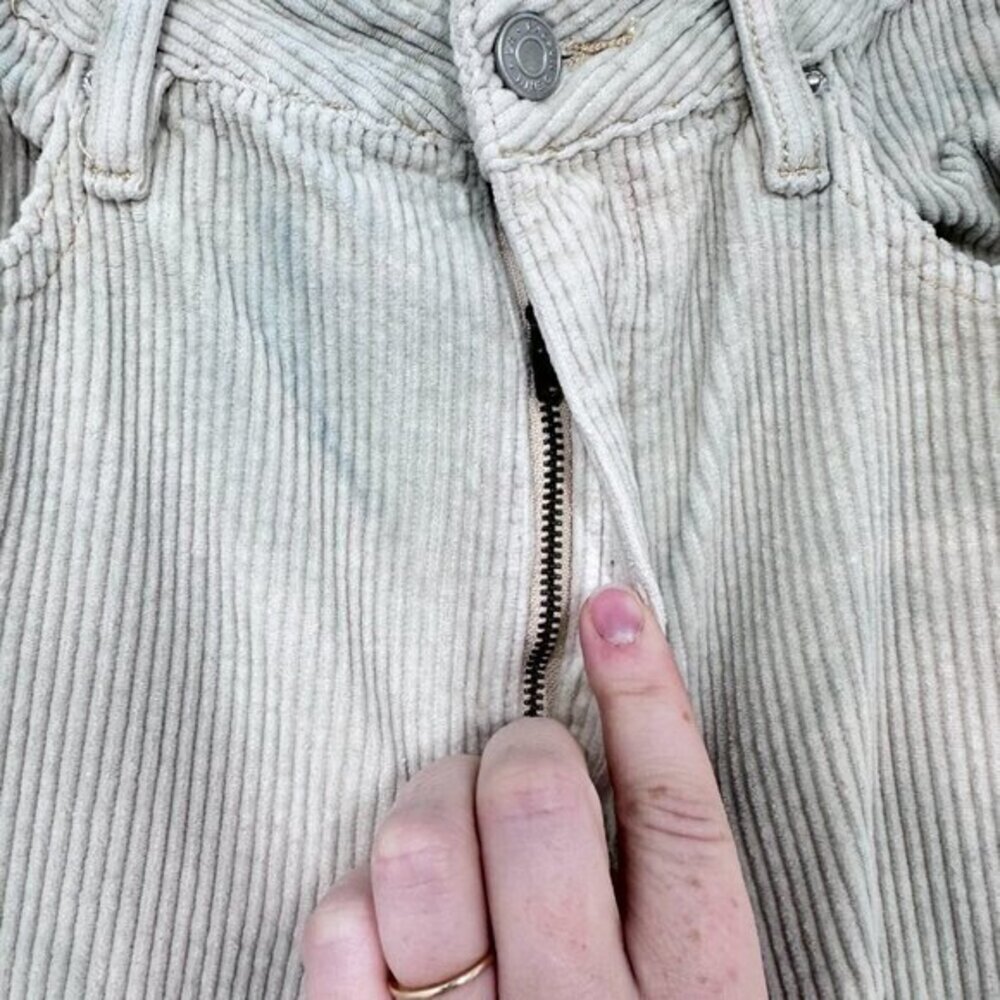 PacSun Cream Blue Tie Dye Corduroy 90s Boyfriend Bootcut High Rise Pants Size 27 - Picture 7 of 9